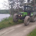 Skogsarbete traktor